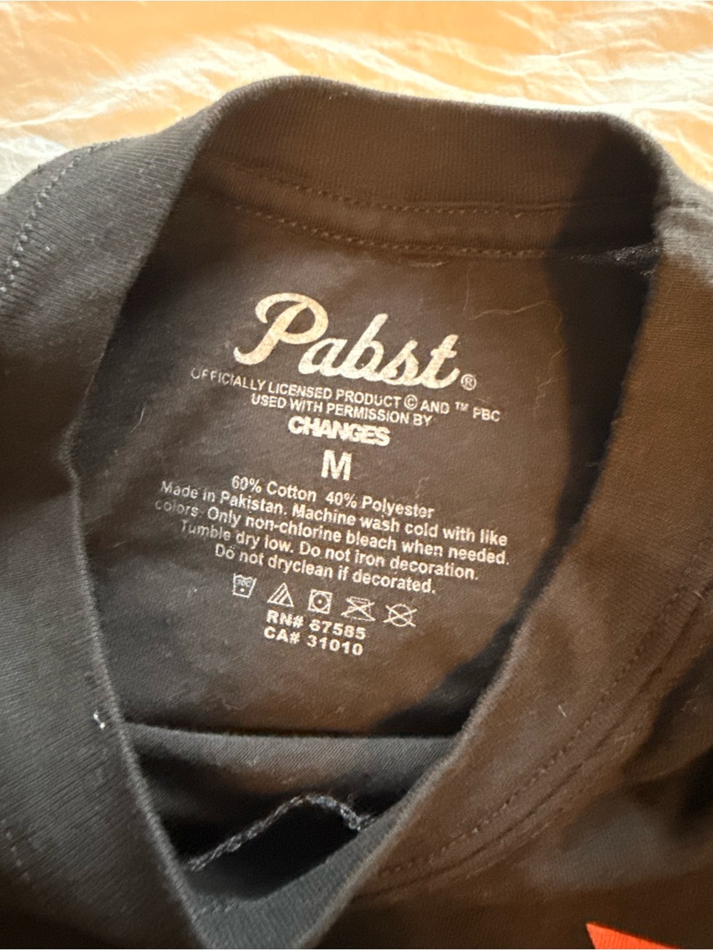 Black Short Sleeve Pabst Blue Ribbon Tee - Picture 2 of 3